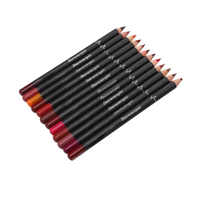 12Pcs Lip Liner Contour Pencil, Waterproof Lip Liner Contour Pencil Waterproof Matte Lipstick Set for Beauty Lovers Lipstick Pencil Makeup Tool Set Lip Contour Pencil Matte Lipstic