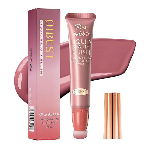 Liquid Blush Beauty Wand Matte Cream Blush Stick with Soft Cushion Applicator For Natural Cheek Tint Blendable Lightweight Long Lasting Dewy Finish makeup blush for Face(03 Plum Wine)