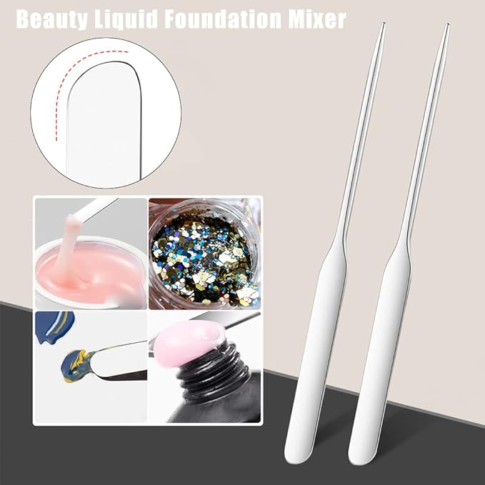 6 Pack Stainless Steel Makeup Spatula Foundation Liquid