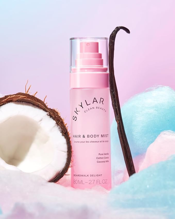 Skylar Boardwalk Delight Hair & Body Mist | Hypoallergenic & Clean Fragrance | Vegan, Cruelty Free, and Safe For Sensitive Skin | 80 ML, 2.7 Fl Oz