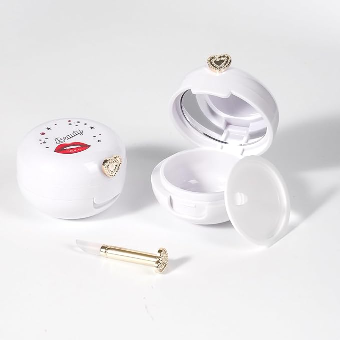 2 Pack Lip Balm Containers,Plastic Portable Empty Lip Balm Container with Mirror and Silicone Lip,Empty Lipstick Dispenser Box for Travel,Home