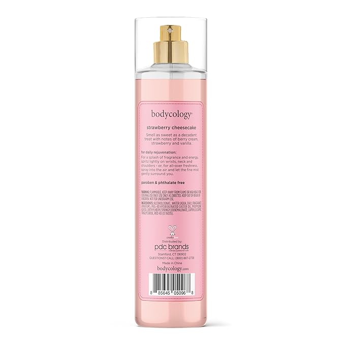 Bodycology Long-Lasting Fragrance Body Mist, Strawberry Cheesecake, 8 fl oz