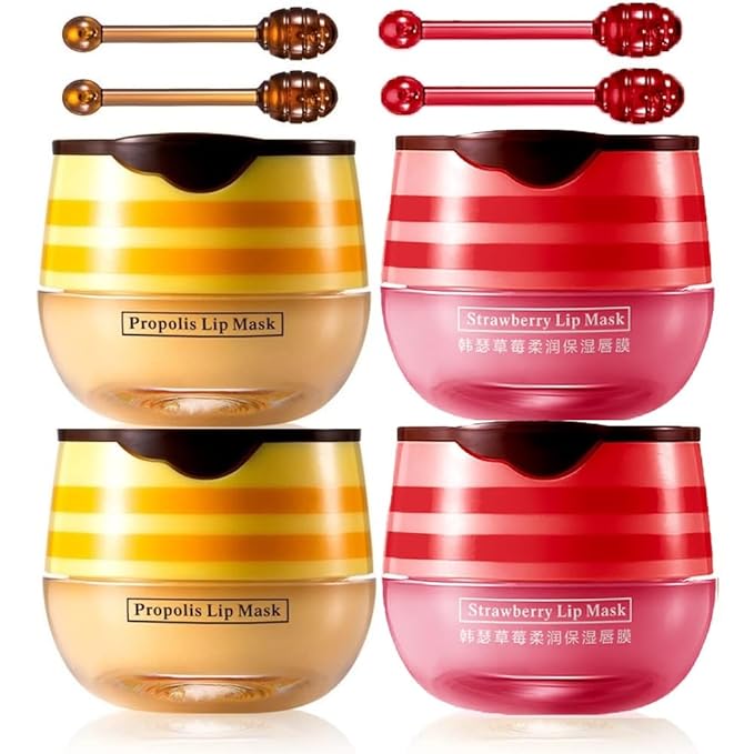 4 Pcs Lip Balm Honey Pot,