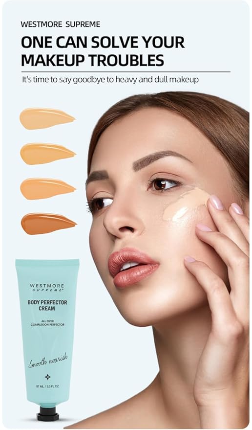 Body Perfector Cream,All-Over Complexion Perfector, Concealer Evens Skin Tone Sweat-Proof Non-fading Makeup, Long-Lasting CC Foundation, Waterproof Transfer-Resistant Skin Tint (TAN)