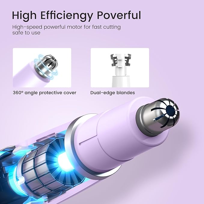 Ear and Nose Hair Trimmer for Women, 2025 Professional Painless 2 in 1 USB Rechargeable Eyebrow & Facial Hair Trimmer, Precision Tool with Powerful Motor and Dual-Edge Blades, IPX7 Waterproof