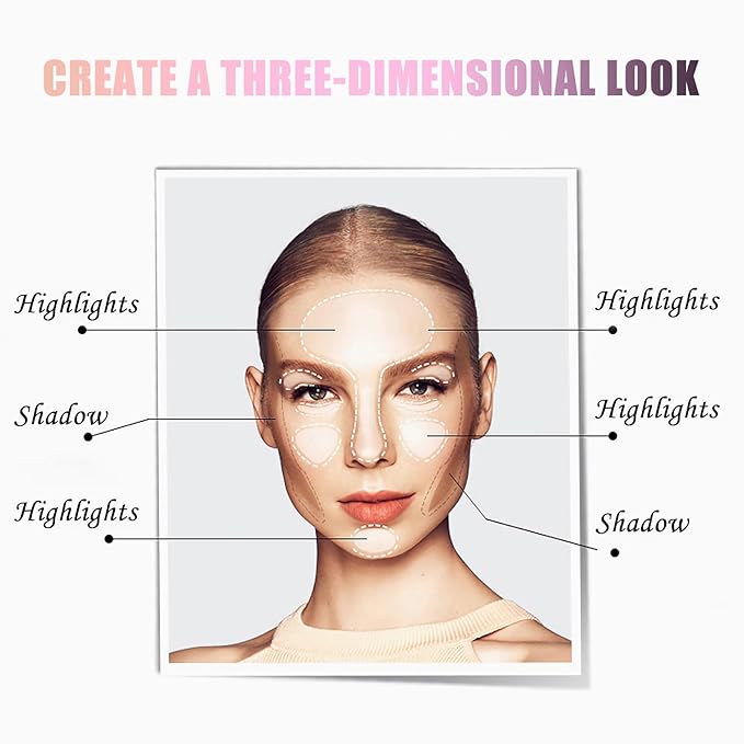 Contour Palette with Brush, Cream Contour Powder Palette Bronzer Powder Matte Bronzer Palette Cool Toned Contour Kit with Mirror for Face Sculpting Contour Makeup (#C02 Soft Brown)