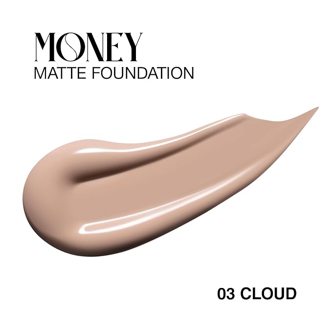 Matte Foundation Money - Long-Lasting Makeup Foundation with Flawless & Buildable Coverage - Liquid Foundation for All Skin Types (Cloud)