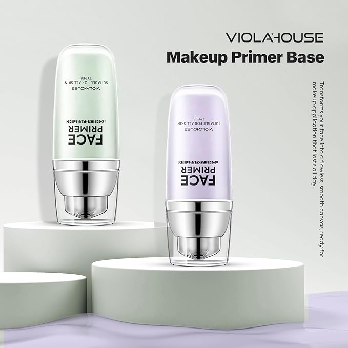 VIOLA HOUSE Face Primer, Tone Adjust Primer For Face Before Makeup-Refined, Bright And Smooth The Skin And Fills Fine Lines (Mint Green)