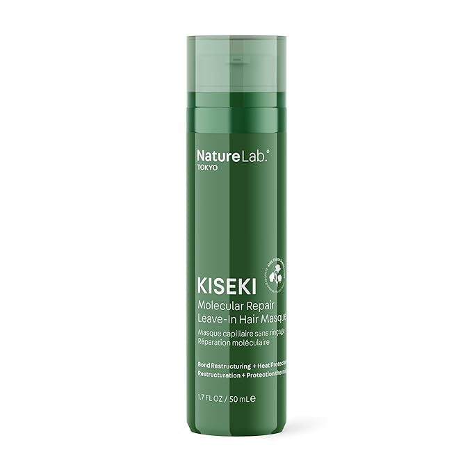 NatureLab.TOKYO Kiseki Molecular Repair Leave-In Hair Masque – Deep Conditioning Treatment to Restore, Strengthen & Bond Damaged Hair – Repair Split Ends, Add Shine & Smoothness – 1.7 Fl Oz