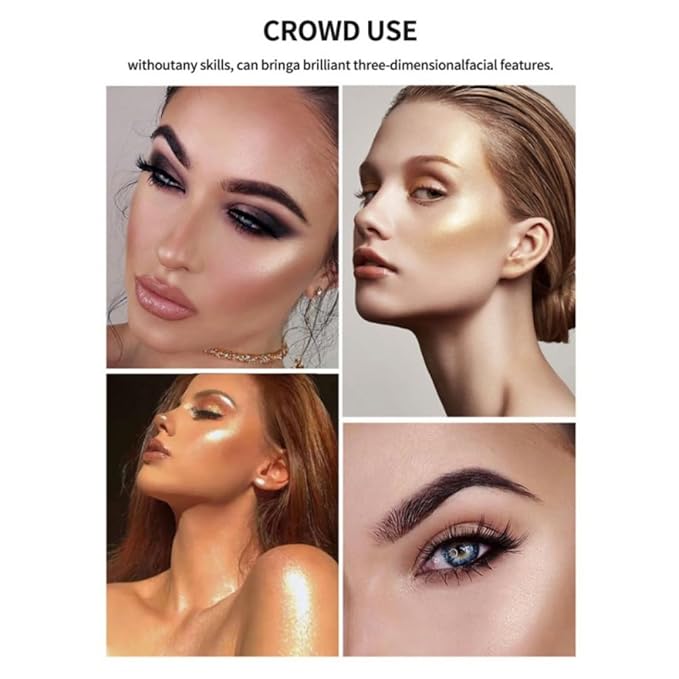 White Highlighter Makeup Palette, Face Highlighter Palette Glitter Maquillaje (01)