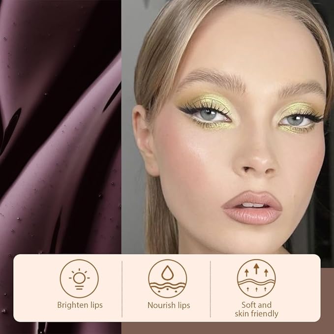 Matte Liquid Lip Stain Peel Off Lip liner Tattoo, Light Taupe Matte Peel Off Lip Stain, Long Lasting Waterproof Lipstick Lip Gloss Stain, Transfer-proof for All Skin Types, 0.12 fl oz 04#