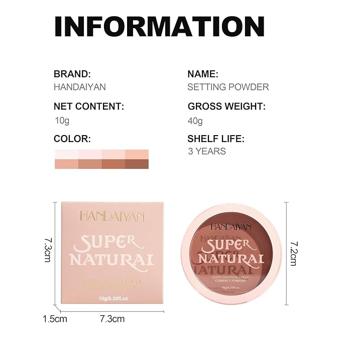 Pressed Face Powder Makeup Mineral Foundation Finishing Powder Pressed Finishing and Setting Powder Loose Setting Powder Makeup #07