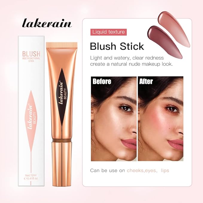 Liquid Blush Stick, Beauty Stick, Cream Blush, Liquid Blush For Cheeks, Beauty Blush Stick With Cushion Applicator, Multifunctional Makeup Beauty Stick (01#)