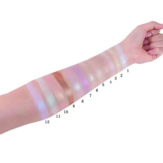 Face Highlighter Powder Palette, Glossy Glitter Illuminator Powder, Highlighter 4