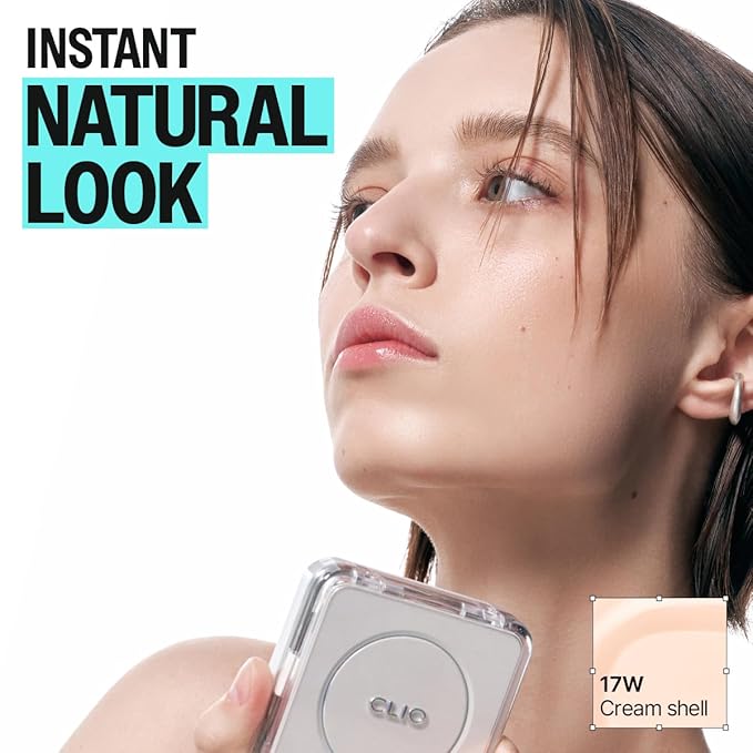 CLIO Kill Cover Founwear Cushion The Original – 20 Shades, Buildable Light to Medium Coverage, Natural Finish, Korean Makeup Foundation, Long-Lasting Skin Fit, 17W CREAM SHELL