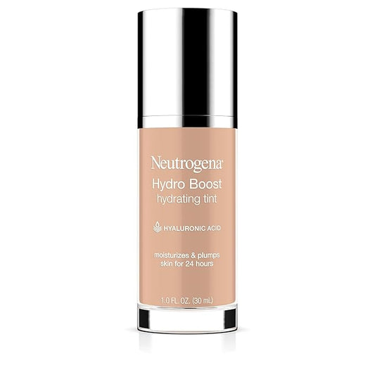 Neutrogena Hydro Boost Hydrating Tint Foundation Makeup for Dry Skin, with Hyaluronic Acid, Lightweight Oil-Free Water Gel, Non-Comedogenic, 30 Buff Color, 1.0 fl. oz