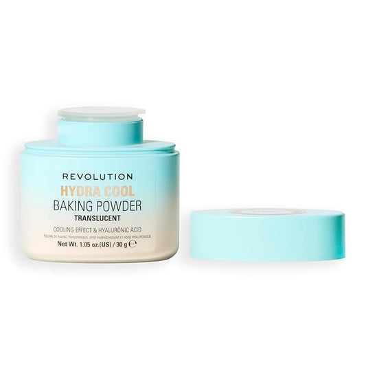 Revolution, Hydra Cool Cooling Loose Baking Powder, Makeup Setting Powder for Hydrating Skin, Enriched with Hyaluronic Acid, Vegan & Cruelty-Free, 1.05 oz