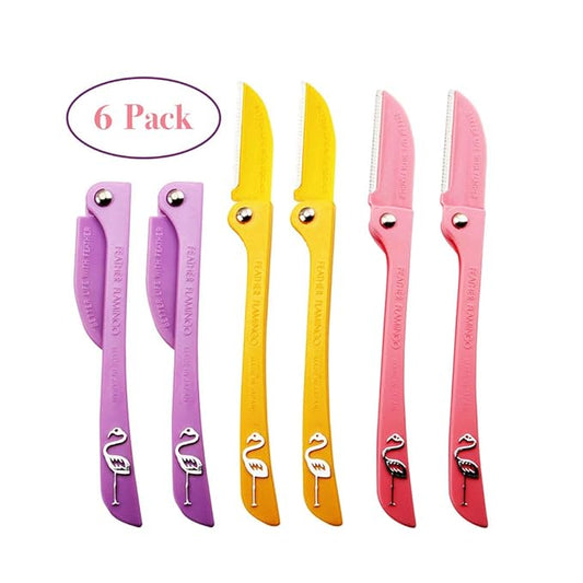 Limo Eyebrow Razor, Facial Hair Trimmer, 6 PCS - Purple+Yellow+Pink, Women's Facial Hair Maintenance, Sensitive Skin, Modern Style