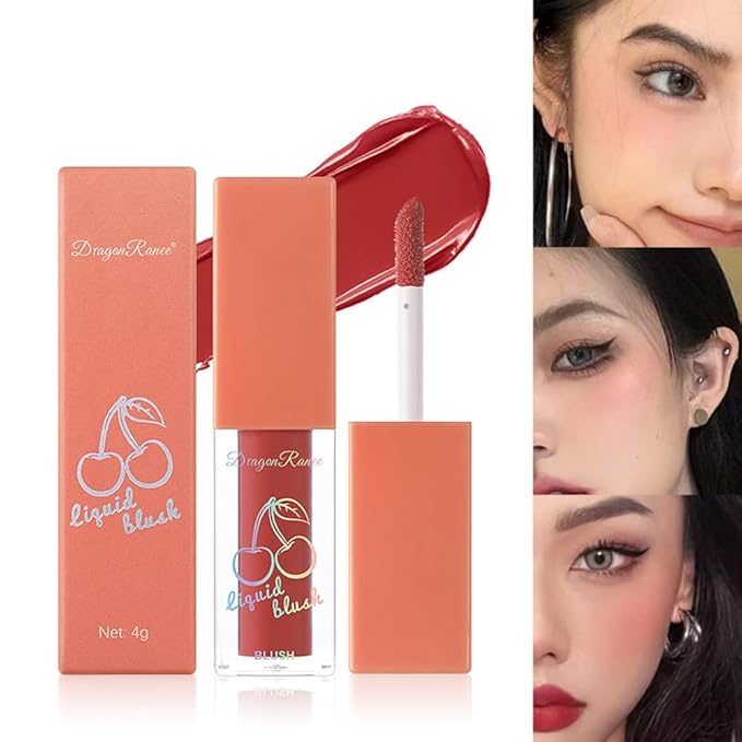 Liquid Blush 4Pcs Set Makeup for Cheeks Matte Finish Soft Cream, Flushed Cheeks, Vegan & Cruelty-free,Long-Wearing, Smudge Proof, Natural-Looking