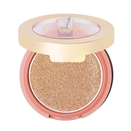 Oulac Shimmery Blush Makeup| 2 in 1 Powdery Cream Blush & Highlighter| Golden Hour Makeup Bronzer Illuminating | Rich Colors &Blendable | Vegan & Cruelty-Free| F08 Glow Gold 4.8g
