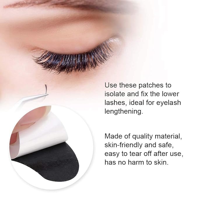 Under Eye Pads, 50 Pairs Eye Gel Pads, Eyelash Extension Pads for Eyelash Extensions Eye Mask Beauty Tool, Black