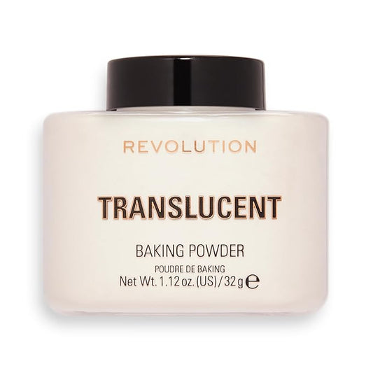 Revolution Beauty, Loose Baking Powder, Makeup Setting Powder, Long Lasting Coverage, Mattifies & Reduces Shine, Translucent, 1.13 Oz