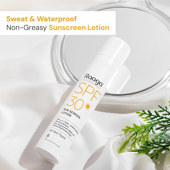 SPF 30 Sunscreen Lotion | 1.86 Fl Oz (55 ml) | with Broad Spectrum UVA & UVB Rays Protection | Waterproof & Non Greasy Sunblock Lotion