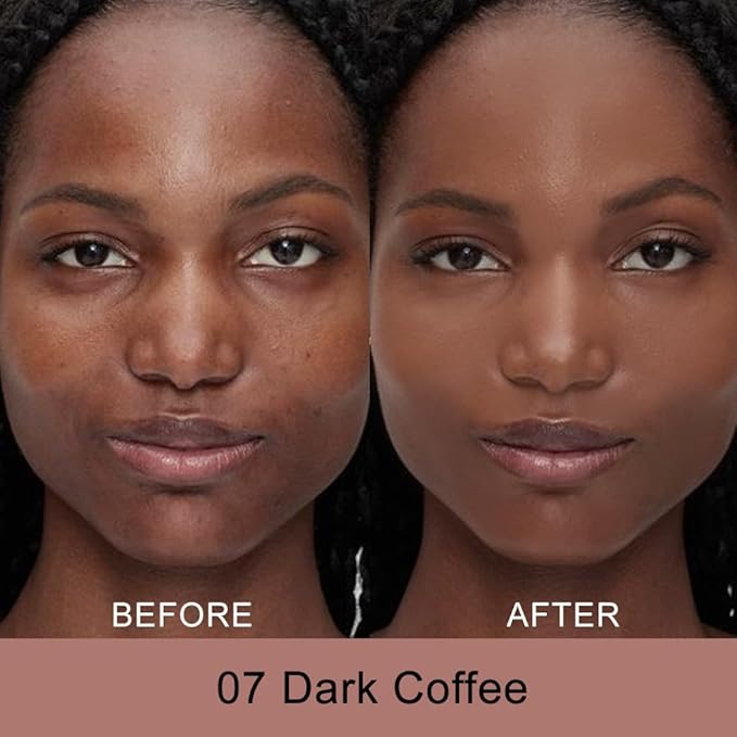 Kaely Color Correcting Concealer,Cream Pot Concealer Full Coverage,under Eye Concealer Palette for Conceals Dark Circles,Waterproof Foundation Face Makeup,07 Dark Coffee