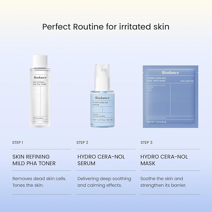 BIODANCE Hydro Cera-nol Real Deep Mask, Overnight Hydrogel Mask, Hydrating Facial Mask For Sensitive Skin, Redness Reducing & Quick Soothing Effect, Korean Skincare | 1.19oz(34g) x 4ea