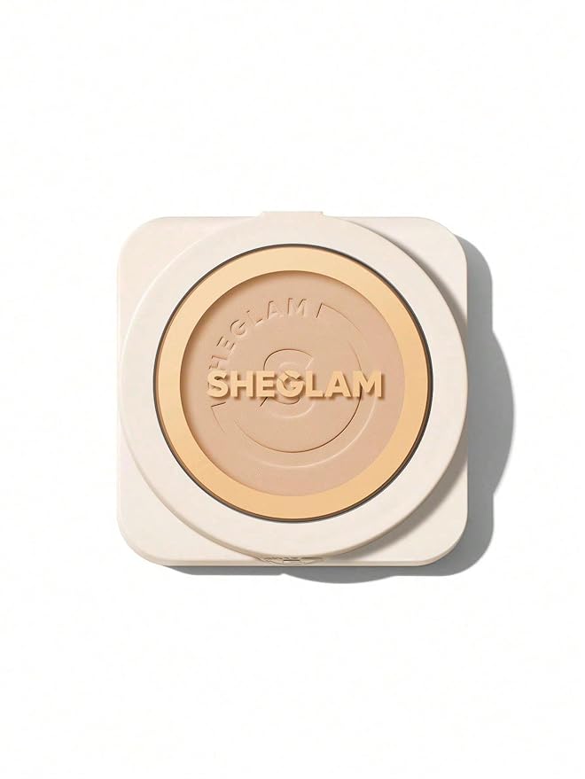 SHEGLAM SKin-Focus Full Coverage Powder Foundation Oil-Control Lightweight Face Pressed Powder Makeup-Buttercream