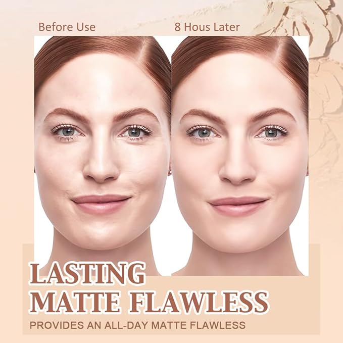 Oil Control Matte Perfection Face Pressed Powder, Matte Smooth Flawless Setting Powder Makeup, Polvo Compacto De Maquillaje, Waterproof Long Lasting, Cruelty Free, 0.35Oz (20 Ivory, 1)