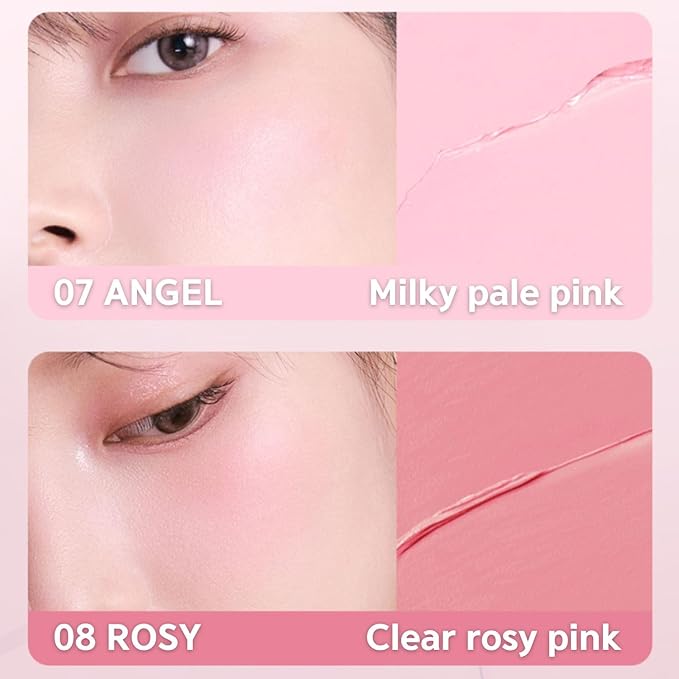 BBIA Ready To Wear Downy Cheek Cream Blush 8 Color - Creamy Blendable & Buildable Blush Dewy Texture & Matte Finish High Pigment Longlasting Lightweight Natural Face Makeup, 0.12oz (01 DOWNY PINK)