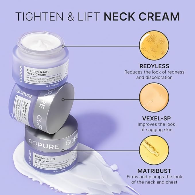 goPure Tighten and Lift Neck Cream - Clinically Tested - Pack of 2