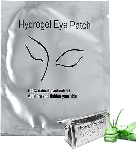 100 Pairs Eyelash Extension Gel Patches Kit, Lash Extension Lint Free Under Hydrogel Eye Mask Pads Beauty Tool with Transparent Cosmetic Bag