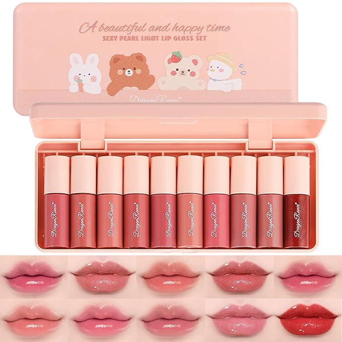 10 Colors Lip Tint Stain Set, Korean Plumping Plumping