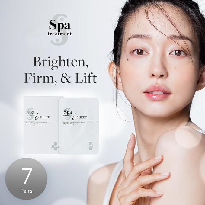 Spa Treatment UMB Stretch iSheet Japanese Under Eye Masks (7 Pairs) - Effective Anti-Aging Under Eye Patches for Dark Circles, Dry, Dull Skin Around the Eyes - Moisturize and Refresh your Skin