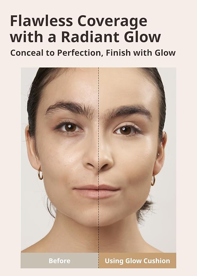 MISSHA Glow Cushion No.23 Natural Beige for Natural Skin Radiant & Moisturizing Skin with Buildable Coverage