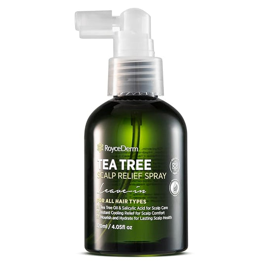 RoyceDerm Tea Tree Scalp Relief Spray: Leave-In Scalp Care for Dry, Flaky, and Itchy Scalp - Tea Tree Oil Formula for Comfort, Hydration, and Balance - Conditioning Support for Women & Men