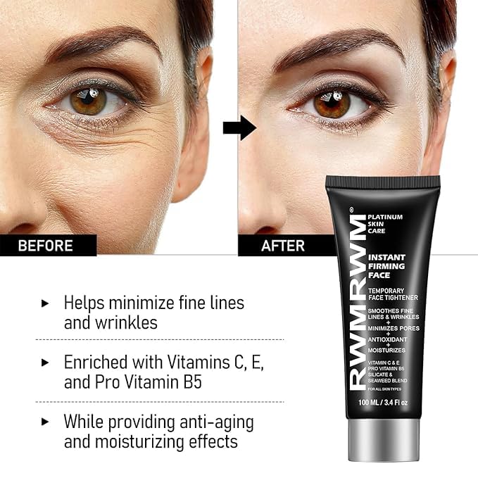 Face Tightener – Firms & Smooths the Look of Fine Lines & Wrinkles – Daily Moisturizer for Women & Men – 100ml (3.4 fl.oz)
