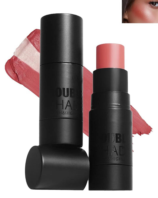 Cream Blush Stick Makeup for Cheeks, Multi Blush & Highlighter Contour Stick, Long Lasting Waterproof Creme Blush Bronzer Stick, Lightweight Matte and Dewy Finish, Face Shaping Makeup for Women-05
