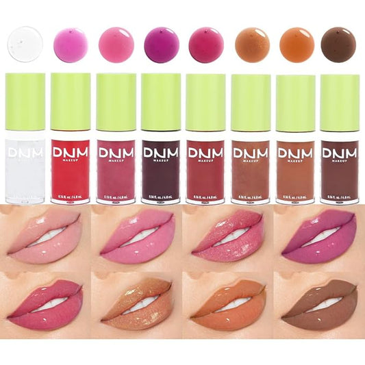 8 Colors Lip Oil Lip Glaze, Big Brush Glaze,