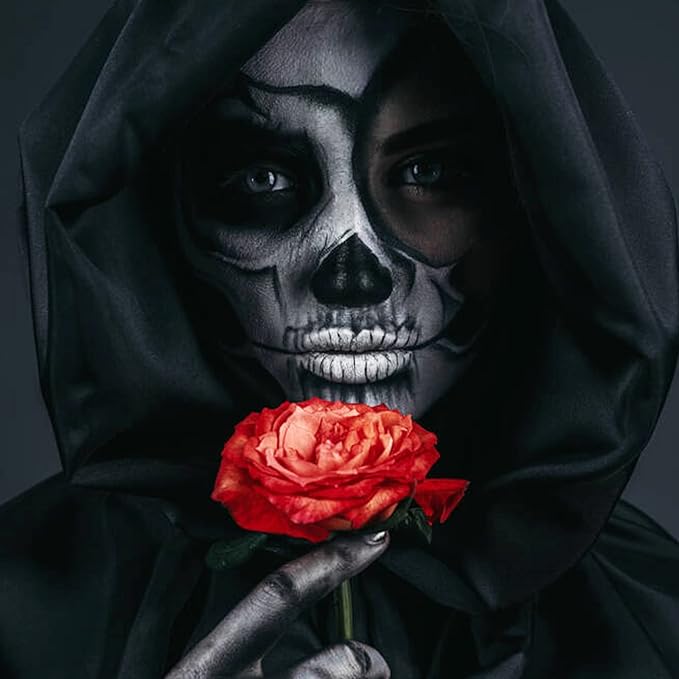 MEICOLY Black Face Body Paint Stick(1.06 Oz),Waterproof Black Face Paint for Cat Halloween SFX Skull Joker Zombie Vampire Skeleton Goth Spider Cosplay Makeup,Black Stick Clown Makeup