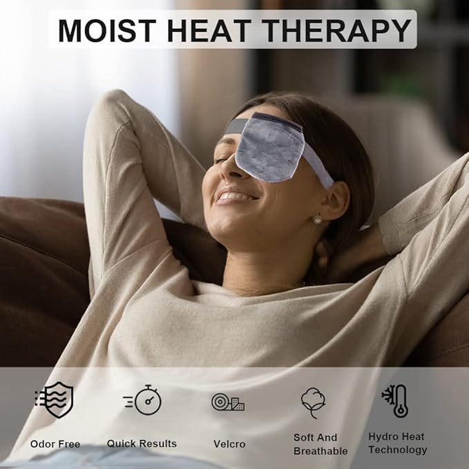 Single Moist Heat Eye Compress Pad, Microwavable, Eye Mask for Dry Eye, Good for Pink Eye, Blepharitis and Stye Eye, Reusable Gel Eye Mask with Storage Pouch