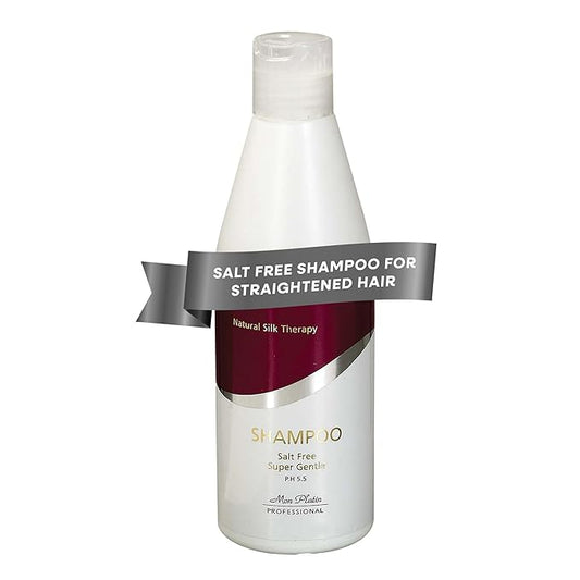 Mon Platin Natural Silk Therapy Salt-Free Shampoo for Straightened Hair - Protects Keratin & Brazilian Treatments, Sulphate-Free Formula, Keeps Hair Vibrant, 400ml