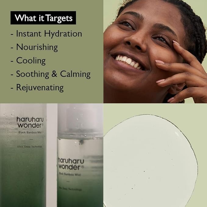 HARUHARU wonder Black Bamboo Mist, 5.07 fl.oz. Hydrating and Firming skin, Panax ginseng for clean and smooth skin surface, Korean Skincare, Vegan, Cruelty Free