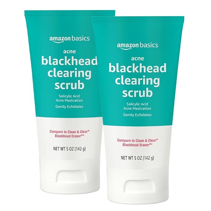 Amazon Basics Salicylic Acid Blackhead Clearing Scrub, 5 Fluid Ounces, 2-Pack
