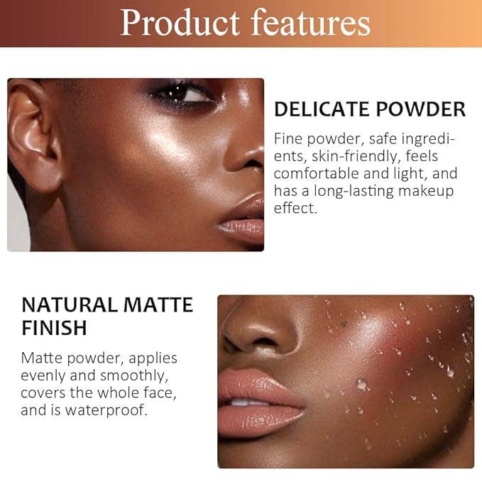 Pressed Matte Face Powder Makeup & Setting Powder for Poreless Wrinkle Blurring Contour Concealer Finishing,Lightweight,High Coverage,Shine Control, N.W 10g (06)