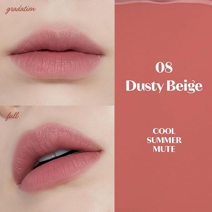 ETUDE Fixing Tint #08 Dusty Beige (4g) | Long Lasting High Pigmented Liquid Lipstick | Waterproof Lightweight Matte Finish Lip Stain | Full Coverage | Korean Makeup, Kbeauty