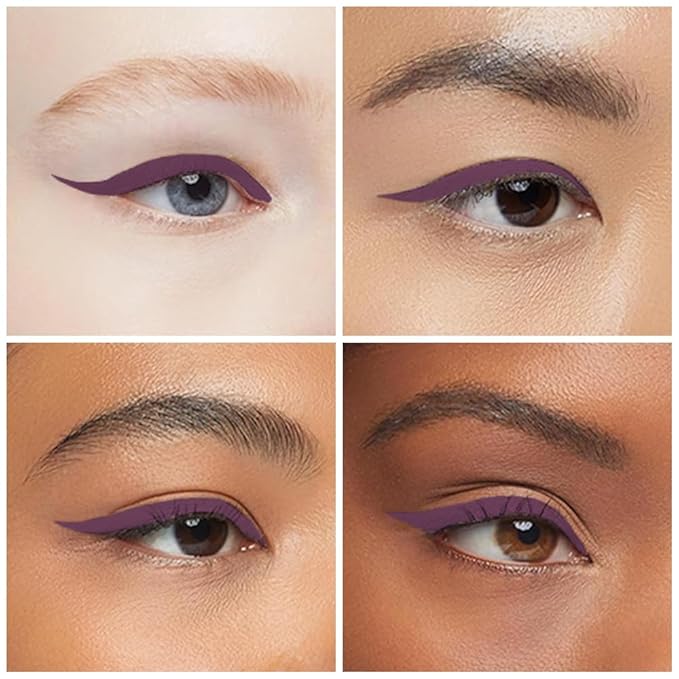 Kaely Dark Purple Gel Eyeliner Pencil,Waterproof Smudge Proof Eye Liner Pen,Cat Eye Goth Halloween Makeup,Eye Black Face Paint Lipstick Crayon,Color Colorful Eyeliner Eyeshadow Stick,11