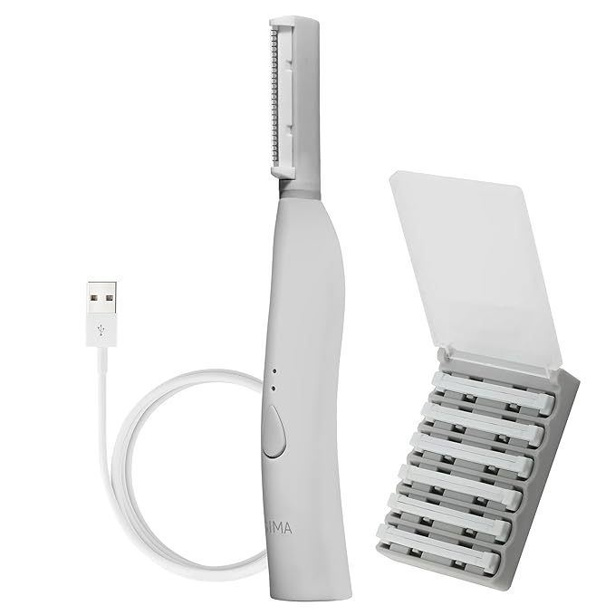 SPA SCIENCES - SIMA Patented Dermaplane Razor for Women Face – Painless 2-in-1 Facial Exfoliation & Peach Fuzz Hair Removal – Anti-Aging – 3 Speeds – Rechargeable – 7 Weeks Treatment